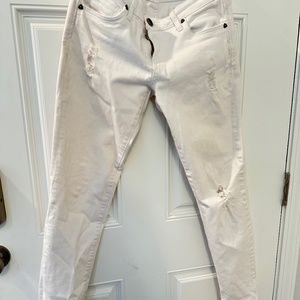 Kut from the Cloth White distressed boyfriend denim